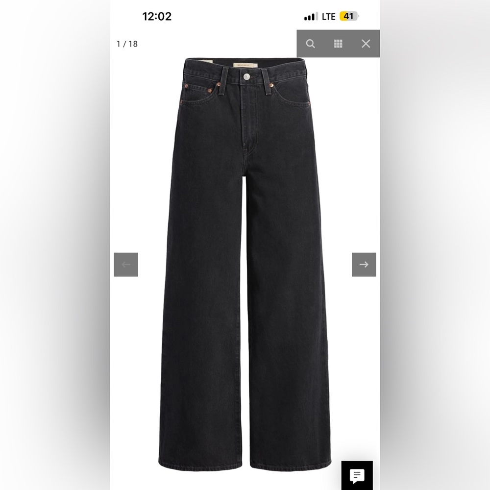 Levi's Charcoal Wide Leg Jeans